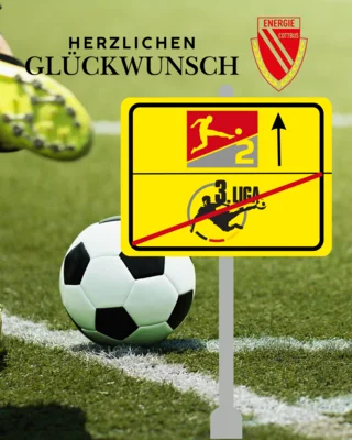 Herzlichen Glückwunsch zum Aufstieg in die 2. Bundesliga