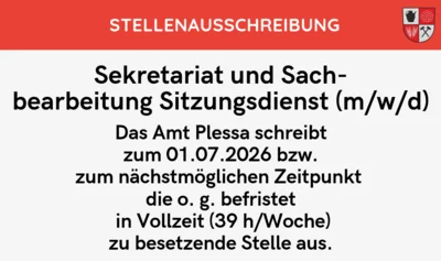 Stellenausschreibung des Amtes Plesssa - Beschäftige/r im kommunalen Bauhof (m/w/d) (Bild vergr&ouml;&szlig;ern)