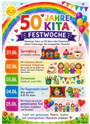 50 Jahre Kita Festwoche vom 01. - 05.06.2026 (Bild vergr&ouml;&szlig;ern)