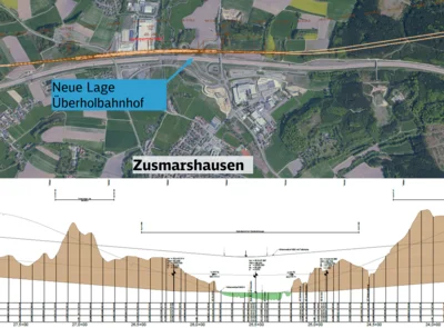 Lage eines möglichen Überholbahnhofs bei Zusmarshausen / Fotograf: DB Infra Go (Bild vergr&ouml;&szlig;ern)