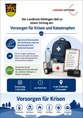 Einladung Vortrag: Vorsorgen für Krisen und Katastrophen (Bild vergr&ouml;&szlig;ern)
