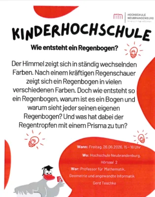 Einladung zur Kinderhochschule: Wie entsteht ein Regenbogen? (Bild vergr&ouml;&szlig;ern)