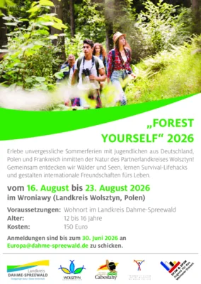 Plakat: Forest Yourself 2026 / Text: LDS (Bild vergr&ouml;&szlig;ern)