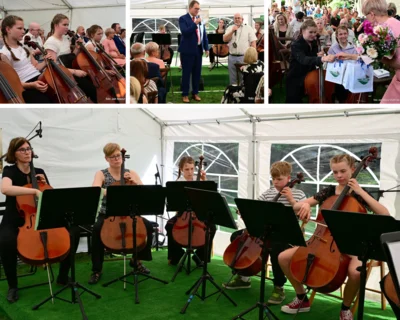 Junge Musiker aus OSL und Polen verbinden Kulturen und Geschichte beim deutsch-polnischen Schlosskonzert in Chichy (Fotos: Landkreis Zagan/Jan Mazur) (Bild vergr&ouml;&szlig;ern)