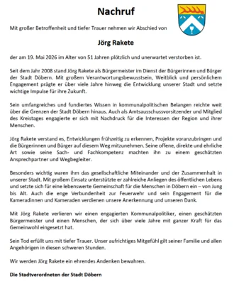 Nachruf Jörg Rakete SVV