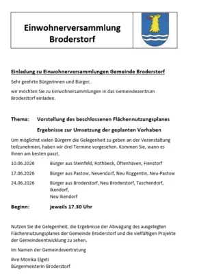 Einwohnerversammlung Broderstorf (Bild vergr&ouml;&szlig;ern)