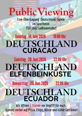 Pubic Viewing Fußball-WM im Sportheim