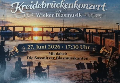 Eröffnung Kreidebrückenkonzert der Wieker Blasmusik (Bild vergr&ouml;&szlig;ern)