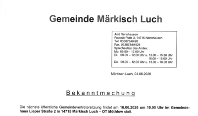 Gemeindevertretung Märkisch Luch (Bild vergr&ouml;&szlig;ern)