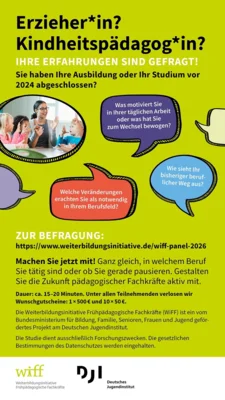 Befragung der Weiterbildungsinitiative Frühpädagogische Fachkräfte (WiFF) (Bild vergr&ouml;&szlig;ern)