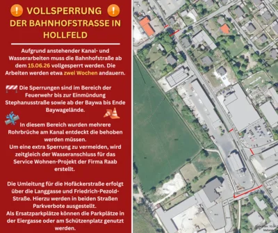 Vollsperrung der Bahnhofstraße in Hollfeld ab 15.06.2026 (Bild vergr&ouml;&szlig;ern)