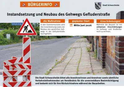 Sichere Wege für Schwarzheide: Instandsetzung und Neubau des Gehwegs in der Gefluderstrasse (Bild vergr&ouml;&szlig;ern)