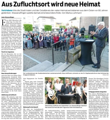 Aus Zufluchtsort wird neue Heimat - Gedenkveranstaltung zu 80 Jahre Vertreibung und Ankommen am Bahnhof in Wasseralfingen