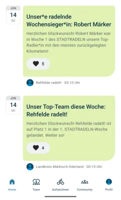 Wahnsinn! Rehfelde stürmt an die Spitze beim STADTRADELN 2026 (Bild vergr&ouml;&szlig;ern)