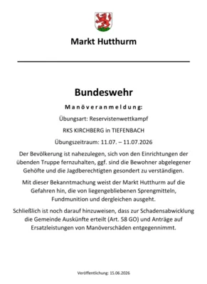 Manöveranmeldung Bundeswehr (Bild vergr&ouml;&szlig;ern)
