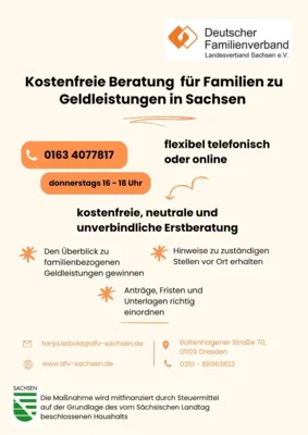 Kostenfreie Beratung für Familien zu Geldleistungen in Sachsen (Bild vergr&ouml;&szlig;ern)