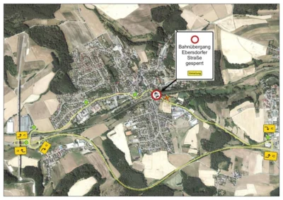 Bahnübergang in Grub a.Forst am 24.06.2026 von 07:00 Uhr - 17:00 Uhr gesperrt! (Bild vergr&ouml;&szlig;ern)