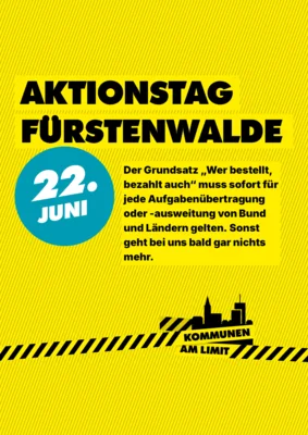 Fürstenwalde beteiligt sich am bundesweiten Aktionstag „Kommunen am Limit“ (Bild vergr&ouml;&szlig;ern)