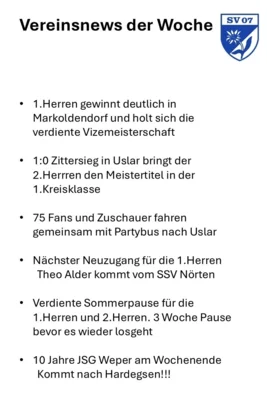Foto zur Meldung: Vereinsnews der Woche Foto zur Meldung: Vereinsnews der Woche