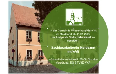 STELLENAUSSCHREIBUNG - Sachbearbeiter/in im Meldeamt (m/w/d) (Bild vergr&ouml;&szlig;ern)