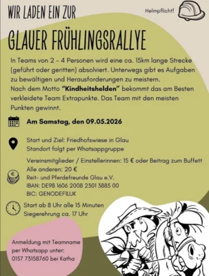 Meldung: Ankündigung Glauer Frühlingsrallye