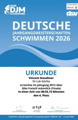 Vincent Steudtner erneut 6. bei den DJM