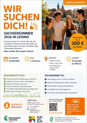 Junges Engagement - WIR SUCHEN DICH! Sachsensommer 2026 in Leisnig (Bild vergr&ouml;&szlig;ern)