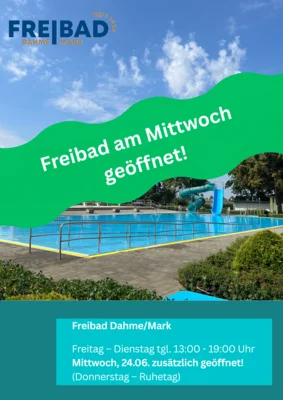 Freibad am 24.06. geöffnet (Bild vergr&ouml;&szlig;ern)
