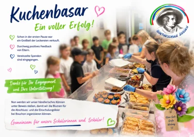 Kuchenbasar des Kollegiums für unsere Schülerinnen und Schüler (Bild vergr&ouml;&szlig;ern)