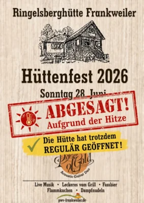 Hüttenfest abgesagt!