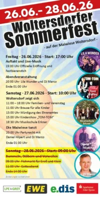 Update zum Woltersdorfer Sommerfest auf der Maiwiese