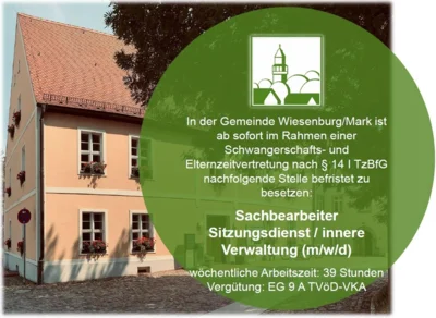 STELLENAUSSCHREIBUNG - Sachbearbeiter Sitzungsdienst / innere Verwaltung (m/w/d) (Bild vergr&ouml;&szlig;ern)