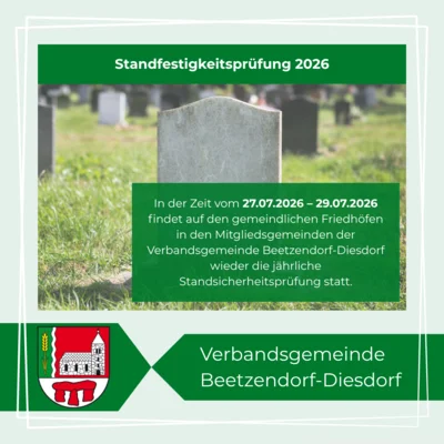 Jährliche Standsicherheitsprüfung von Grabmalen