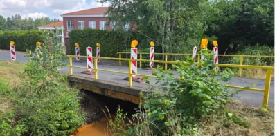 Vollsperrung der Drochower Straße in Meuro