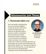 WE ARE PROUD - Alle rotarischen Themenclubs sind glücklich über den Erfolg der Themenclub-Initiative von Jan Mittelstaedt. (Bild vergr&ouml;&szlig;ern)