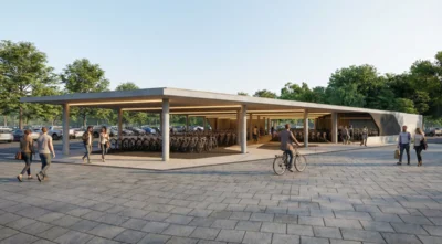 Konzept der entstehenden Bike & Ride-Anlage (Bild vergr&ouml;&szlig;ern)