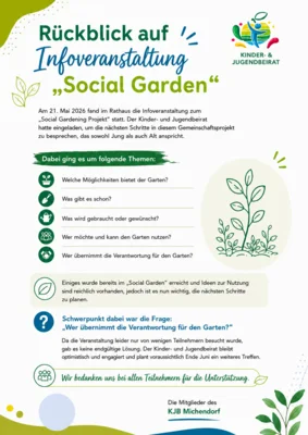 Rückblick zur Infoveranstaltung Social Garden (Bild vergr&ouml;&szlig;ern)