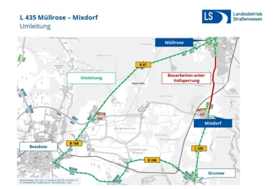 Vollsperrung ab 13. Juli 2026 auf der L435 zwischen Mixdorf und Müllrose (Bild vergr&ouml;&szlig;ern)