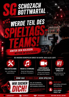 Werde Teil unseres Spieltagsteams