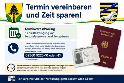 Terminvereinbarung für die Beantragung von Personalausweisen und Reisepässen (Bild vergr&ouml;&szlig;ern)
