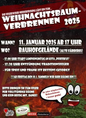 Weihnachtsbaumverbrennen der FFW (Bild vergr&ouml;&szlig;ern)