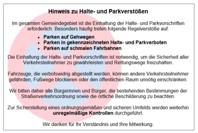 Hinweis zu Halte- und Parkverstößen (Bild vergr&ouml;&szlig;ern)