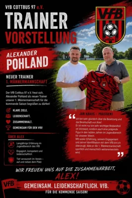 Meldung: Neuer Trainer für die Männermannschaft