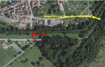 Sperrung der Fußgängerbrücke in der Holzbergstraße