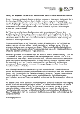 Tuning von Mopeds – insbesondere Simson – und die strafrechtlichen Konsequenzen (Bild vergr&ouml;&szlig;ern)