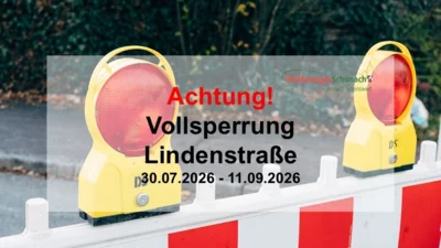 Lageplan Lindenstraße Vollsperrung (Bild vergr&ouml;&szlig;ern)