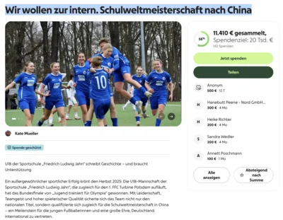 Riesendankeschön an alle Unterstützer/innen