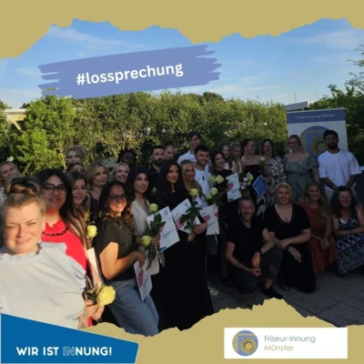 Gruppenbild der neuen Gesell*innen im Rahmen der Lossprechung (Bild vergr&ouml;&szlig;ern)
