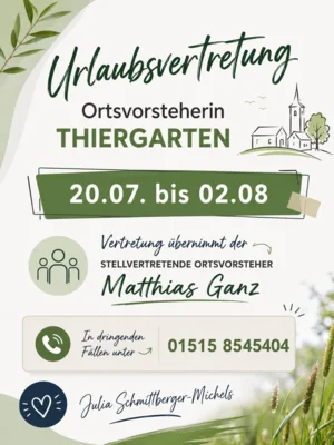 Urlaubsvertretung Ortsvorsteherin Thiergarten (Bild vergr&ouml;&szlig;ern)