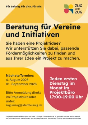 Meldung: Zugumzug: Beratung für Vereine und Initiativen